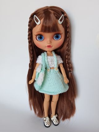 Peto de falda verde, top y bolso - Blythe