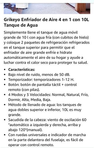 Enfriador , purificador, deshumidificador de aire