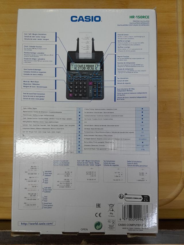 Impresora calculadora Casio.