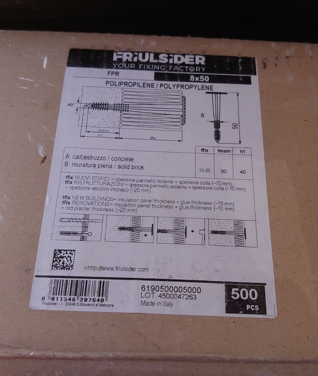 Perno de anclaje de plástico