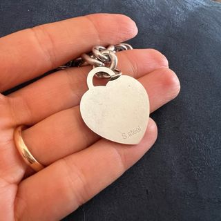 Bracciale cuore lettera V con strass