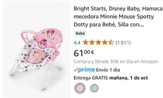 Hamaca mecedora Minnie mouse