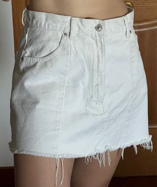 Falda vaquera blanca Pull&Bear