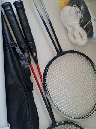 KIT badminton racchetta rete e palline