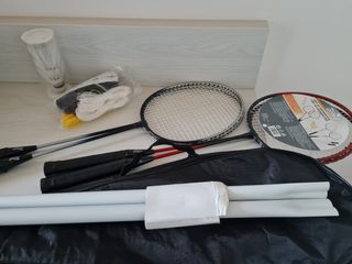 KIT badminton racchetta rete e palline