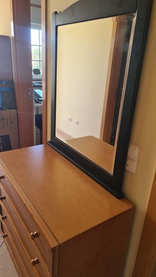 Espelho Cómoda Preto em Madeira - 82x98cm Espejo