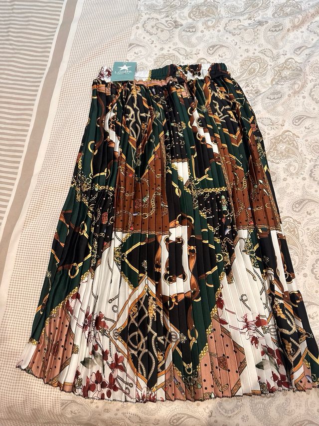 Falda plisada estampada