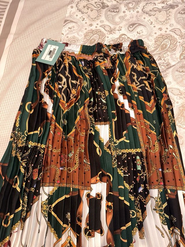 Falda plisada estampada