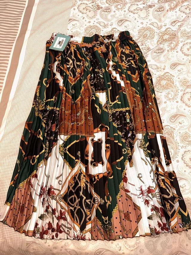 Falda plisada estampada