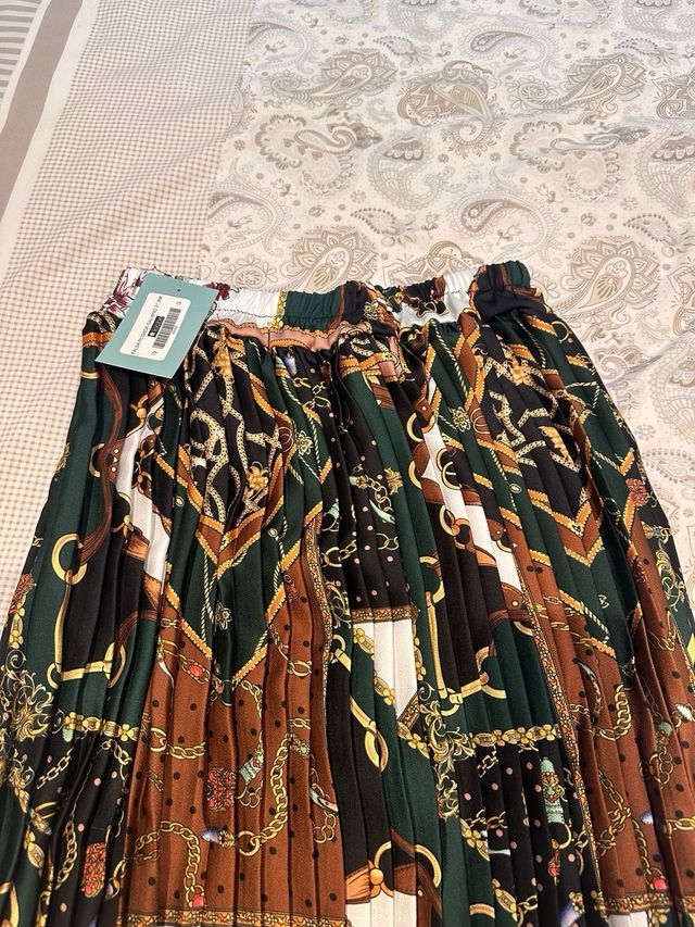 Falda plisada estampada