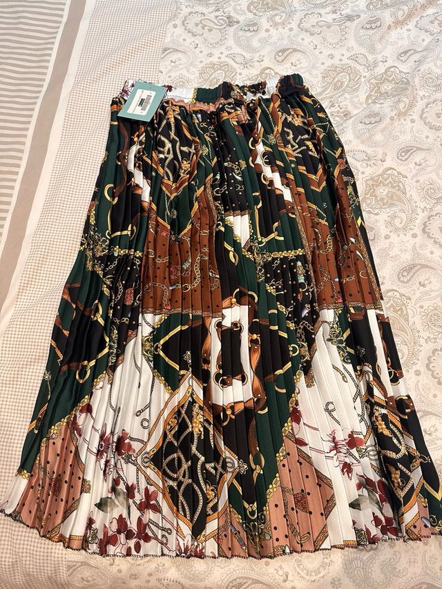 Falda plisada estampada