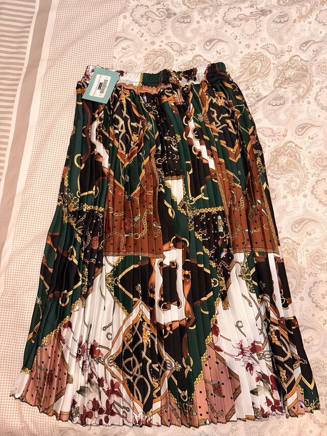 Falda plisada estampada