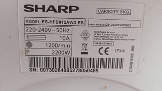 Lavadora Sharp 8k. Bombo averiado
