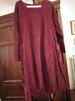 Abito donna in velluto rigato