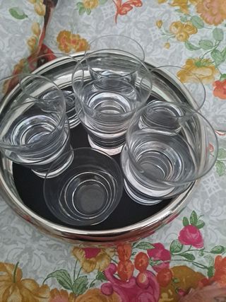 11 bicchieri da whisky più vassoio