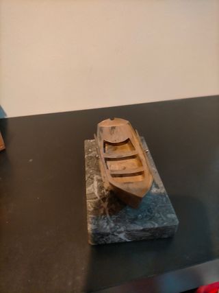 Goleta latón y Chalupa alpaca antiguas.