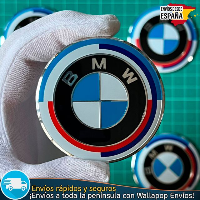 4 Emblemas BMW 56mm 50 Aniversario Pegatinas Tapas