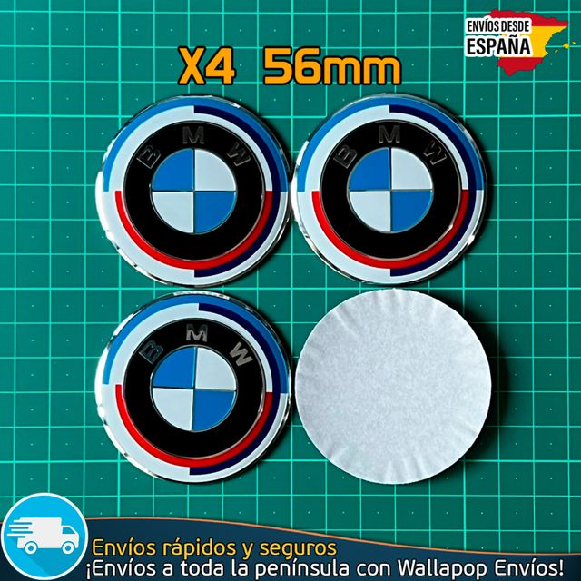 4 Emblemas BMW 56mm 50 Aniversario Pegatinas Tapas