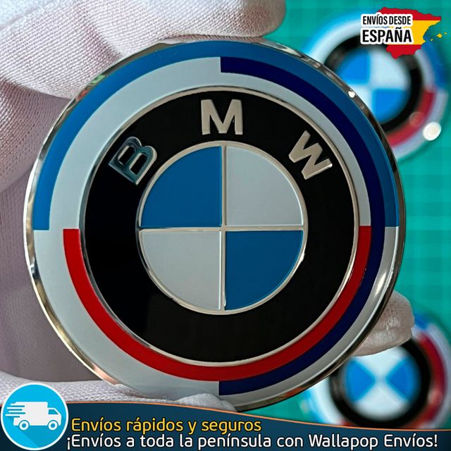4 Emblemas BMW 56mm 50 Aniversario Pegatinas Tapas