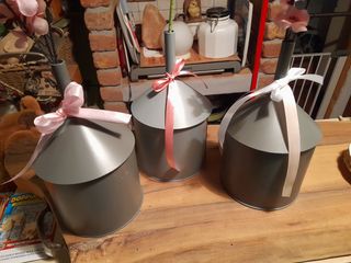 Trio vasi design in latta