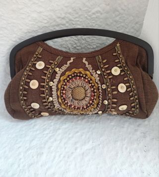 Bolso de mano marrón chocolate