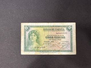 Billete 5 pesetas 1935