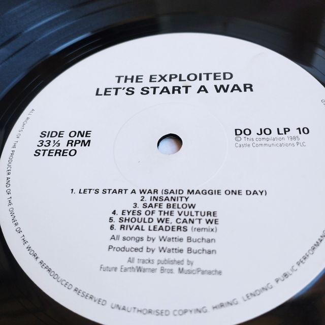 THE EXPLOITED let's start a war 1985 LP