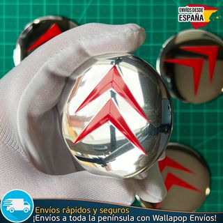 X4 Emblemas Citroen 56mm Pegatinas Tapacubos Rojo