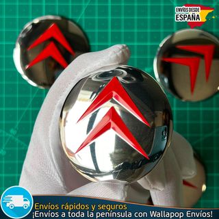 X4 Emblemas Citroen 56mm Pegatinas Tapacubos Rojo