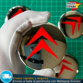X4 Emblemas Citroen 56mm Pegatinas Tapacubos Rojo