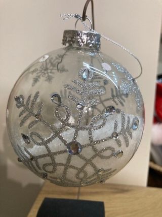 6 palline per albero di Natale in vetro decorato