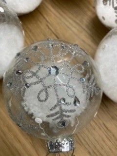 6 palline per albero di Natale in vetro decorato