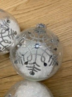 6 palline per albero di Natale in vetro decorato