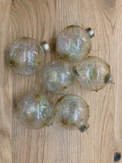6 palline per albero di Natale in vetro decorato
