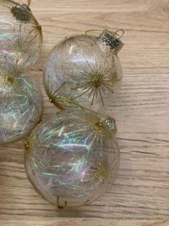 6 palline per albero di Natale in vetro decorato