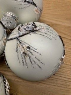 6 palline in vetro per albero di Natale dipinte