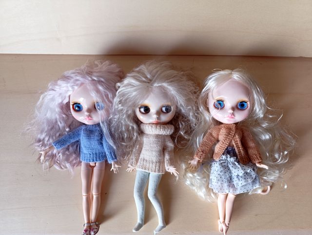 maglione cream blythe doll in lana angora mohair