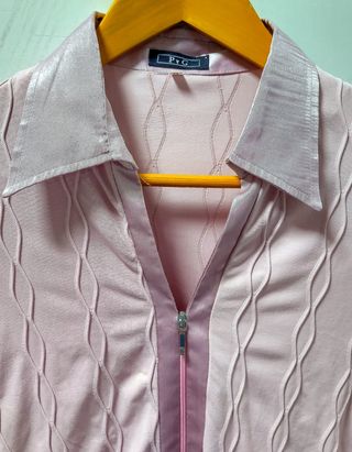 Camisa de cremallera rosa