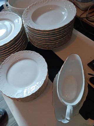 Vajilla de porcelana auténtica