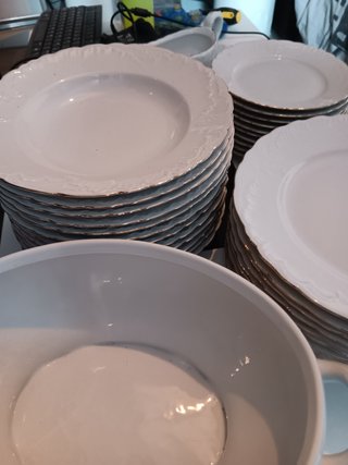 Vajilla de porcelana auténtica