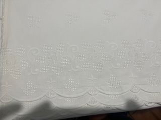 Lenzuolo con federe in cotone ricamo sangallo