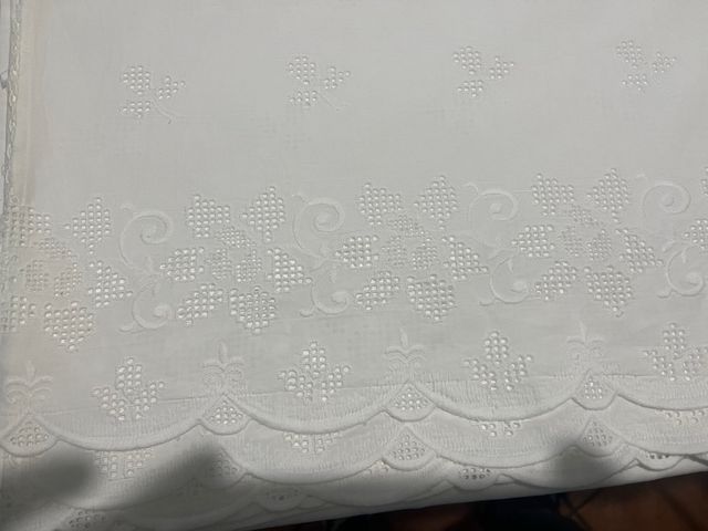 Lenzuolo con federe in cotone ricamo sangallo