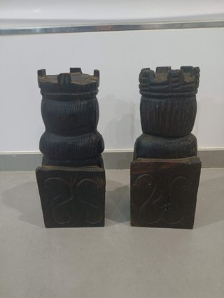 Rey y reina ajedrez en madera