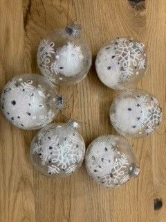 6 palline per albero di Natale in vetro
