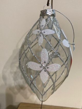 6 palline per albero di Natale in vetro decorato