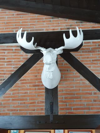 Navideña Cabeza Alce .Fibra de Vidrio