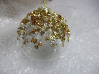 6 palline in vetro per albero di Natale decorate