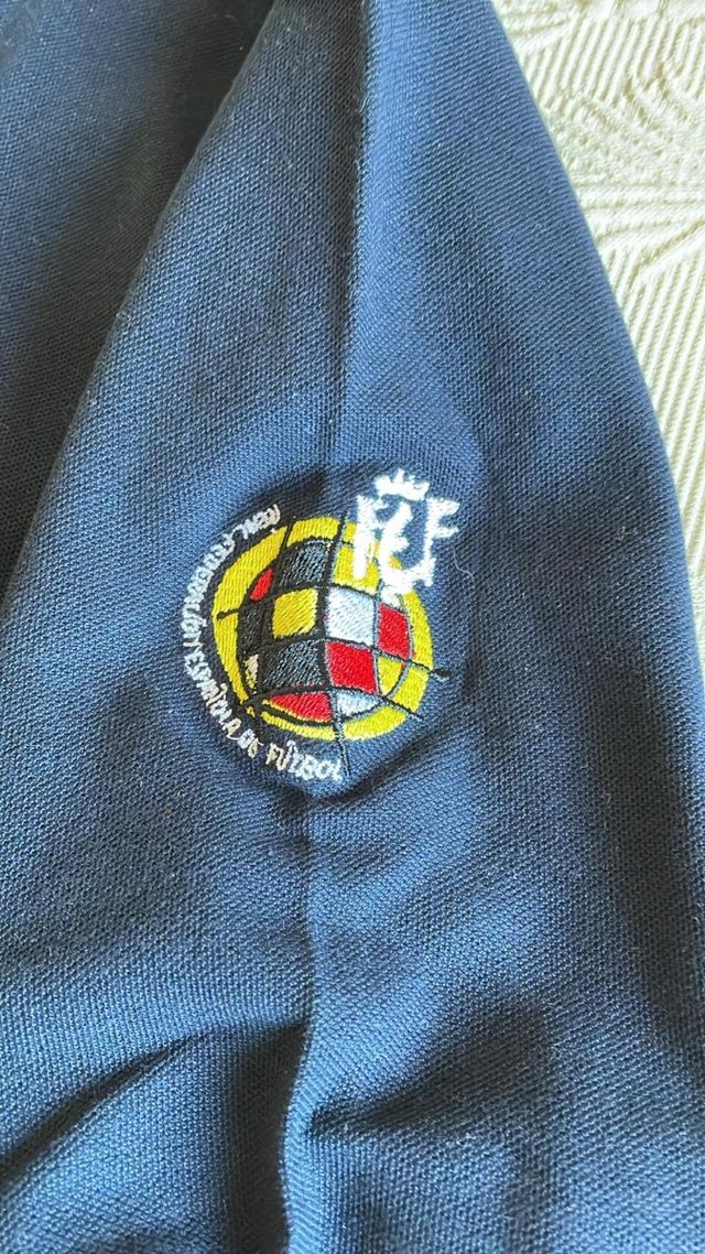 Polo manga larga RFEF España azul