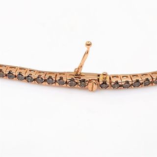 PULSERA ORO ROSA 18K BRILLANTES  BROWN