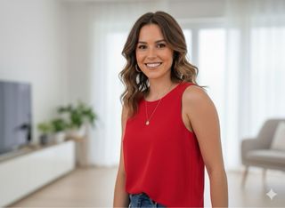 Blusa roja sin mangas